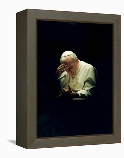 Pope John Paul II Reading a Prayer-null-Framed Premier Image Canvas