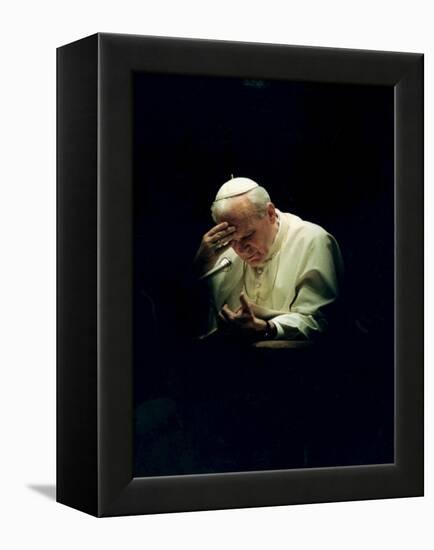 Pope John Paul II Reading a Prayer-null-Framed Premier Image Canvas