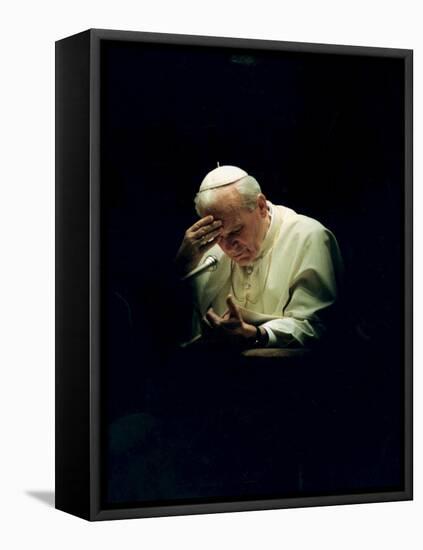 Pope John Paul II Reading a Prayer-null-Framed Premier Image Canvas