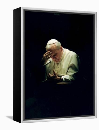 Pope John Paul II Reading a Prayer-null-Framed Premier Image Canvas