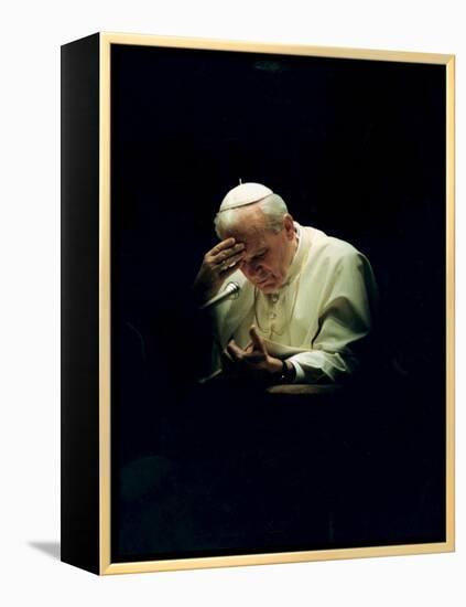 Pope John Paul II Reading a Prayer-null-Framed Premier Image Canvas