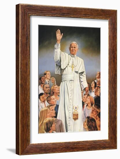 Pope John Paul II White Robes-null-Framed Art Print