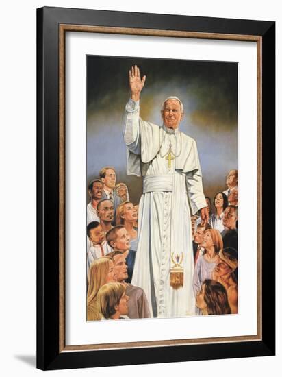 Pope John Paul II White Robes-null-Framed Art Print
