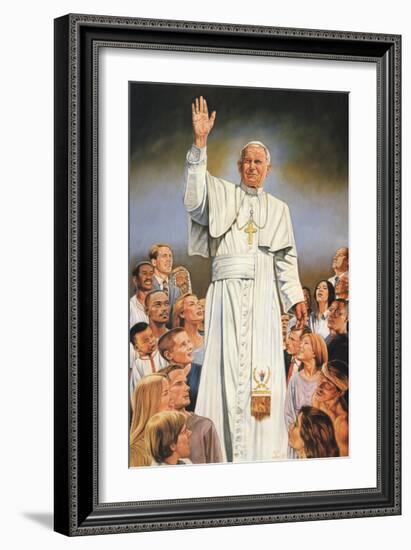 Pope John Paul II White Robes-null-Framed Art Print