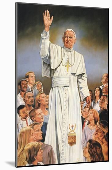 Pope John Paul II White Robes-null-Mounted Art Print