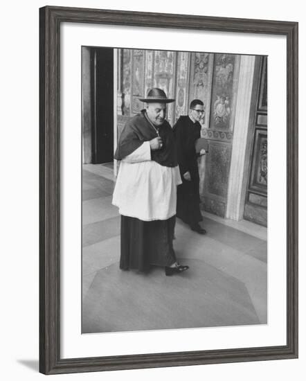 Pope John XXIII Arriving Just before the Papal Election-Dmitri Kessel-Framed Premium Photographic Print