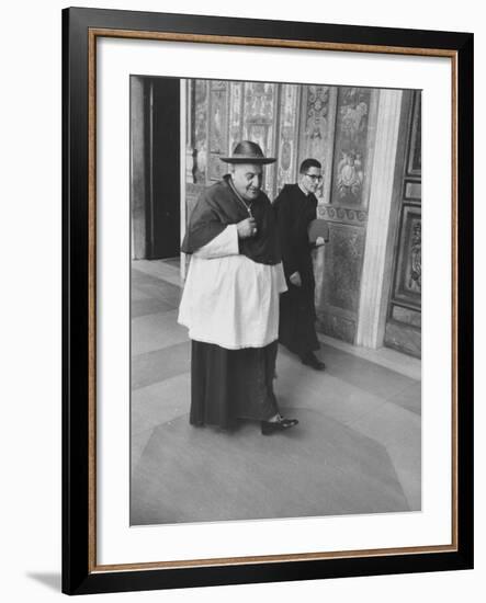 Pope John XXIII Arriving Just before the Papal Election-Dmitri Kessel-Framed Premium Photographic Print