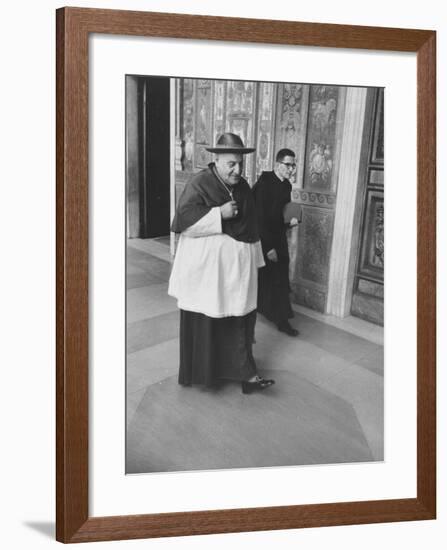 Pope John XXIII Arriving Just before the Papal Election-Dmitri Kessel-Framed Premium Photographic Print