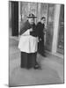 Pope John XXIII Arriving Just before the Papal Election-Dmitri Kessel-Mounted Premium Photographic Print