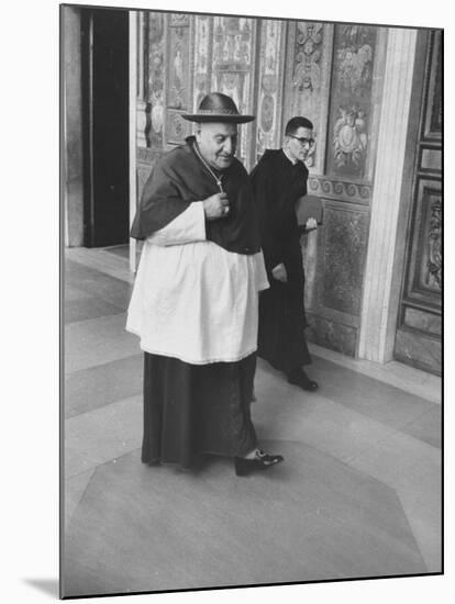 Pope John XXIII Arriving Just before the Papal Election-Dmitri Kessel-Mounted Premium Photographic Print