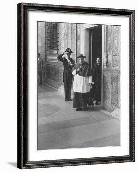 Pope John XXIII Arriving Just before the Papal Election-Dmitri Kessel-Framed Premium Photographic Print