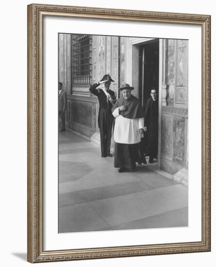 Pope John XXIII Arriving Just before the Papal Election-Dmitri Kessel-Framed Premium Photographic Print