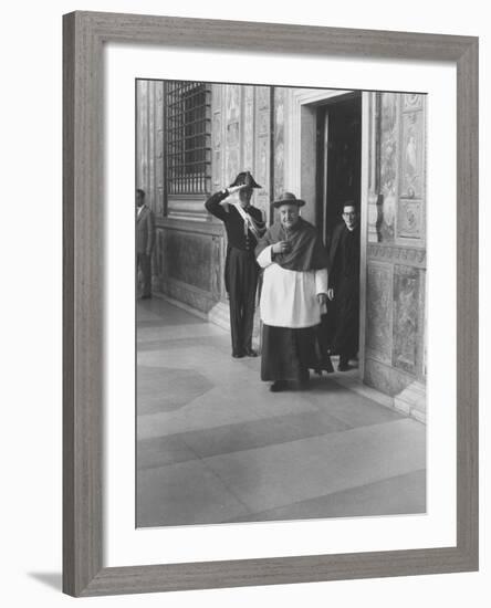 Pope John XXIII Arriving Just before the Papal Election-Dmitri Kessel-Framed Premium Photographic Print