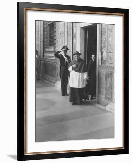 Pope John XXIII Arriving Just before the Papal Election-Dmitri Kessel-Framed Premium Photographic Print