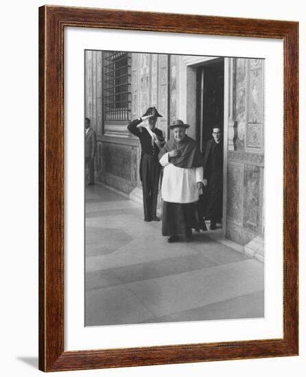 Pope John XXIII Arriving Just before the Papal Election-Dmitri Kessel-Framed Premium Photographic Print