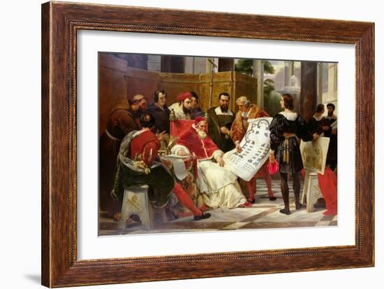 Pope Julius II Ordering Bramante Michelangelo and Raphael to Build the Vatican and St. Peter's 1827-Horace Vernet-Framed Giclee Print