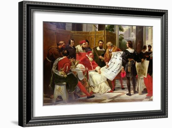 Pope Julius II Ordering Bramante Michelangelo and Raphael to Build the Vatican and St. Peter's 1827-Horace Vernet-Framed Giclee Print