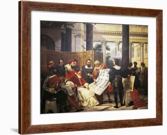 Pope Julius II Ordering Bramante Michelangelo and Raphael to Construct Vatican and St. Peter'S-null-Framed Giclee Print
