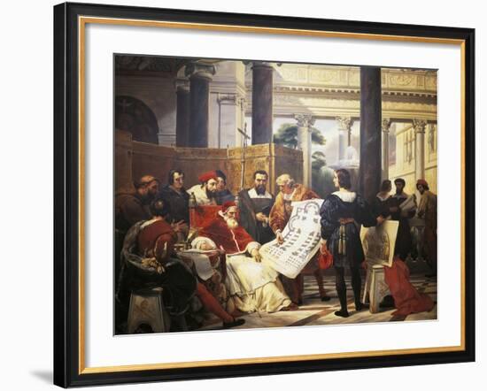 Pope Julius II Ordering Bramante Michelangelo and Raphael to Construct Vatican and St. Peter'S-null-Framed Giclee Print