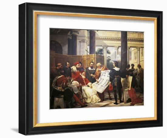 Pope Julius II Ordering Bramante Michelangelo and Raphael to Construct Vatican and St. Peter'S-null-Framed Giclee Print