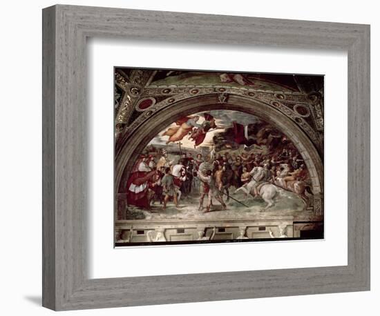 Pope Leo I (C.390-461) Repulsing Attila (C.406-453) 1511-14-Raphael-Framed Giclee Print