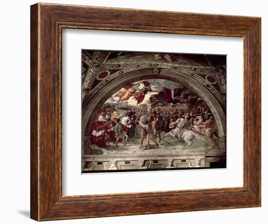 Pope Leo I (C.390-461) Repulsing Attila (C.406-453) 1511-14-Raphael-Framed Giclee Print