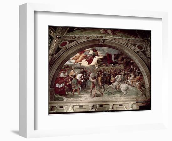 Pope Leo I (C.390-461) Repulsing Attila (C.406-453) 1511-14-Raphael-Framed Giclee Print