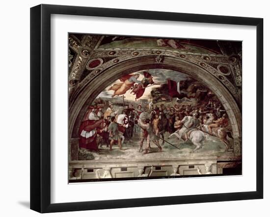 Pope Leo I (C.390-461) Repulsing Attila (C.406-453) 1511-14-Raphael-Framed Giclee Print