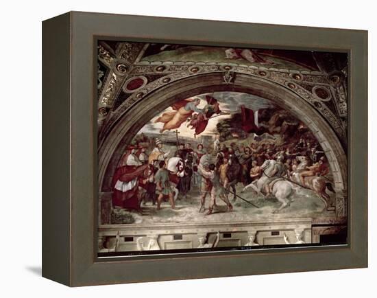 Pope Leo I (C.390-461) Repulsing Attila (C.406-453) 1511-14-Raphael-Framed Premier Image Canvas