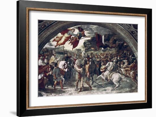 Pope Leo I, Repulsing Attila, (Detail), 1511-14-Raphael-Framed Giclee Print