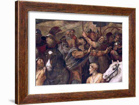 Pope Leo I, Repulsing Attila, (Detail), 1511-14-Raphael-Framed Giclee Print