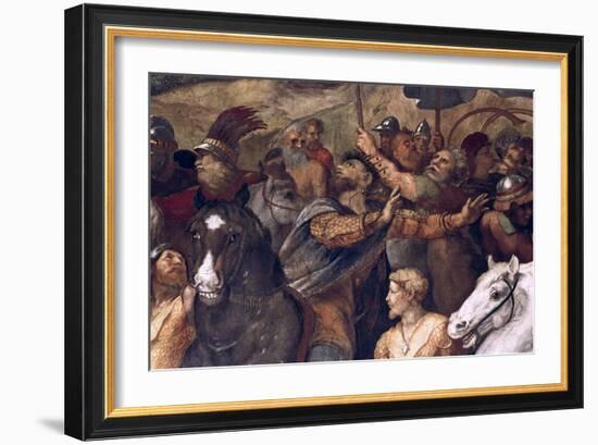 Pope Leo I, Repulsing Attila, (Detail), 1511-14-Raphael-Framed Giclee Print