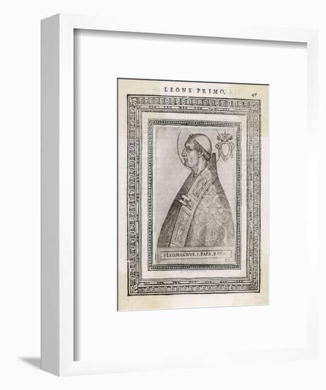 Pope Leo I "The Great" Pope and Saint Opposed Heretics Menaced by Attila the Hun-Cavallieri-Framed Art Print