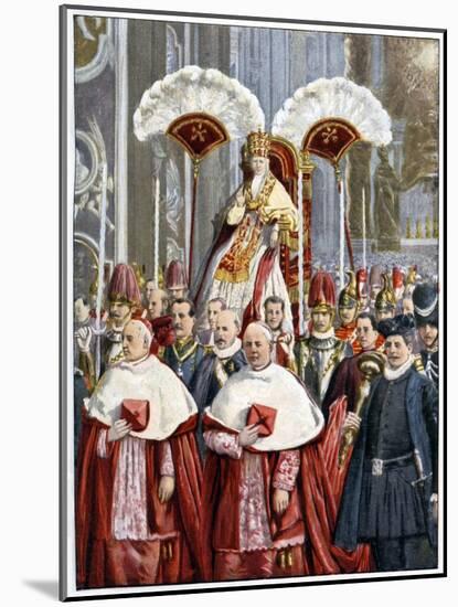 Pope Leo XIII in the Basilica of Saint Peter, Rome, 1900-null-Mounted Giclee Print