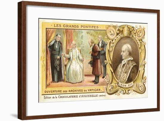 Pope Leo XIII Opening the Vatican Archives, 1881-null-Framed Giclee Print