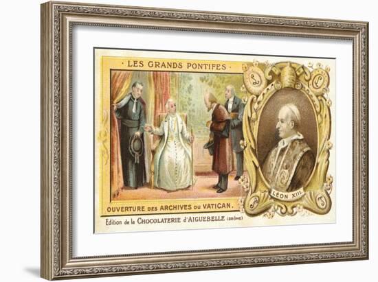 Pope Leo XIII Opening the Vatican Archives, 1881-null-Framed Giclee Print