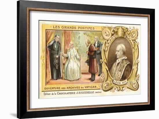 Pope Leo XIII Opening the Vatican Archives, 1881-null-Framed Giclee Print