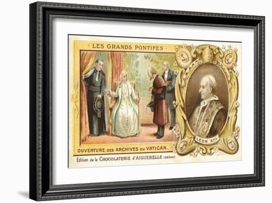 Pope Leo XIII Opening the Vatican Archives, 1881-null-Framed Giclee Print