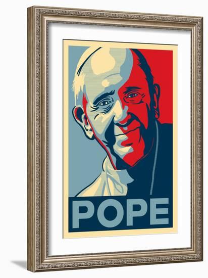 Pope - Lithography Style-Lantern Press-Framed Art Print