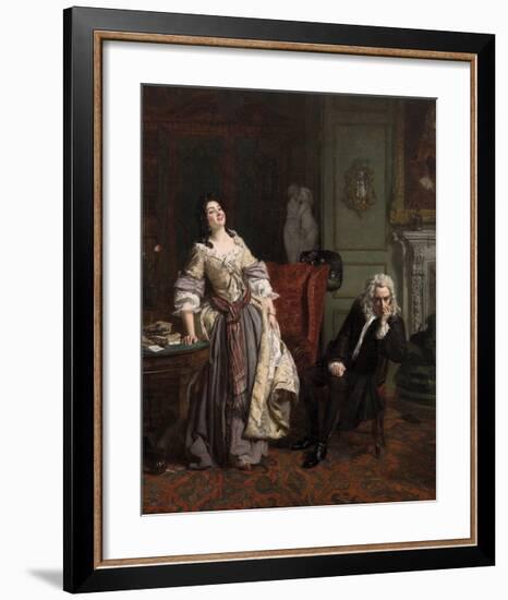 Pope Makes Love To Lady Mary Wortley Montagu-William Powell Frith-Framed Premium Giclee Print