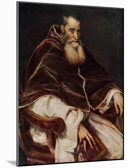 Pope Paul III (1468-154), 1543-Titian (Tiziano Vecelli)-Mounted Giclee Print