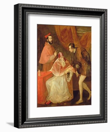 Pope Paul III (1468-1549) and His Nephews, 1545-Titian (Tiziano Vecelli)-Framed Giclee Print