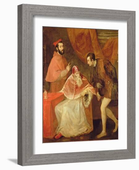 Pope Paul III (1468-1549) and His Nephews, 1545-Titian (Tiziano Vecelli)-Framed Giclee Print