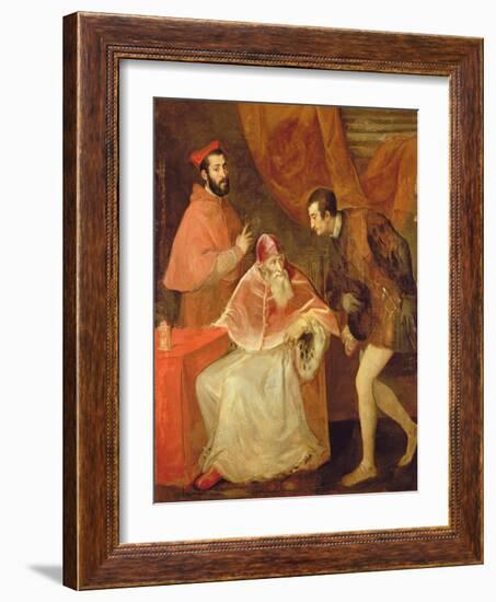 Pope Paul III (1468-1549) and His Nephews, 1545-Titian (Tiziano Vecelli)-Framed Giclee Print