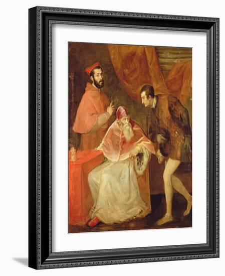 Pope Paul III (1468-1549) and His Nephews, 1545-Titian (Tiziano Vecelli)-Framed Giclee Print