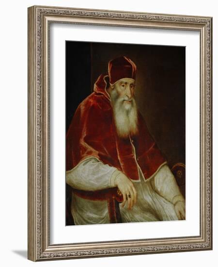 Pope Paul III Farnese (1468-1549)-Titian (Tiziano Vecelli)-Framed Giclee Print