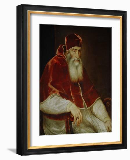 Pope Paul III Farnese (1468-1549)-Titian (Tiziano Vecelli)-Framed Giclee Print