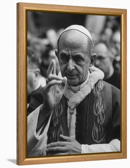 Pope Paul Vi, Officiating at Ash Wednesday Service in Santa Sabina Church-Carlo Bavagnoli-Framed Premier Image Canvas