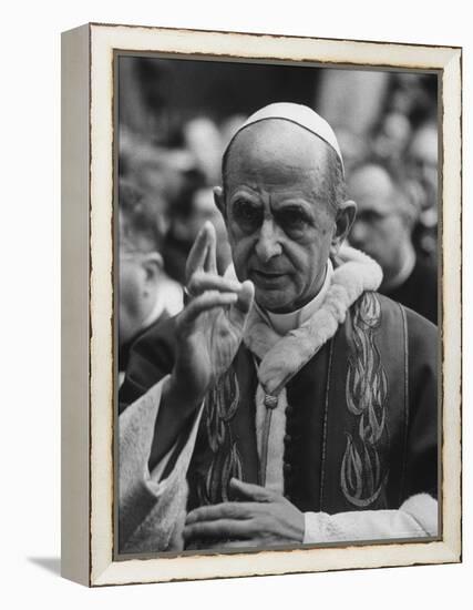 Pope Paul Vi, Officiating at Ash Wednesday Service in Santa Sabina Church-Carlo Bavagnoli-Framed Premier Image Canvas