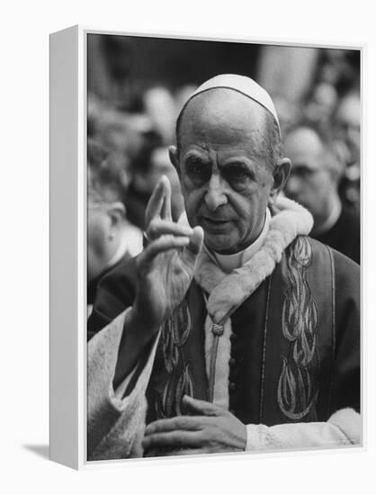 Pope Paul Vi, Officiating at Ash Wednesday Service in Santa Sabina Church-Carlo Bavagnoli-Framed Premier Image Canvas